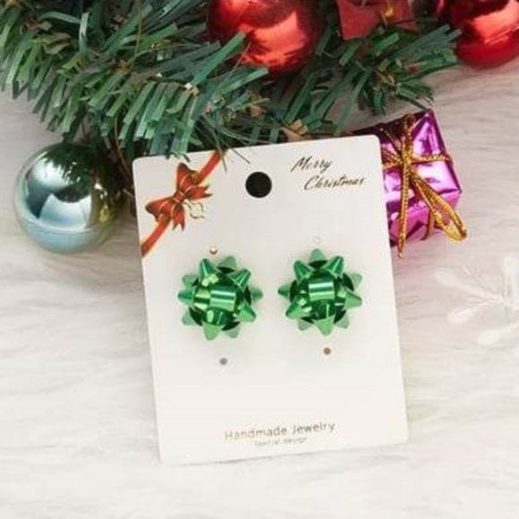 Christmas Ribbon Earrings - Picture 2 of 5